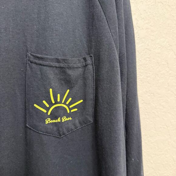 NWT BEACH BROS Long Sleeve men sz XXL tee shirt black - Picture 5 of 8